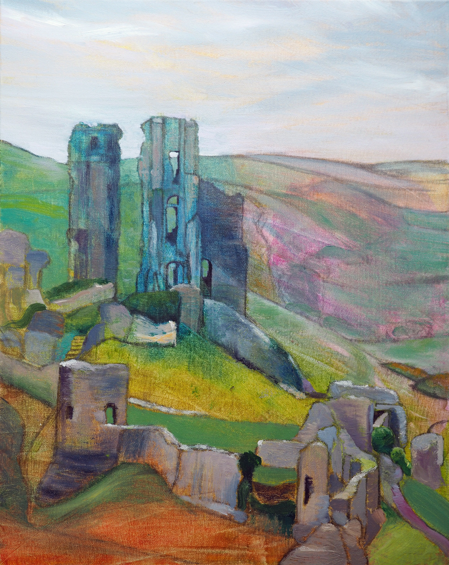 corfe castle from the west small